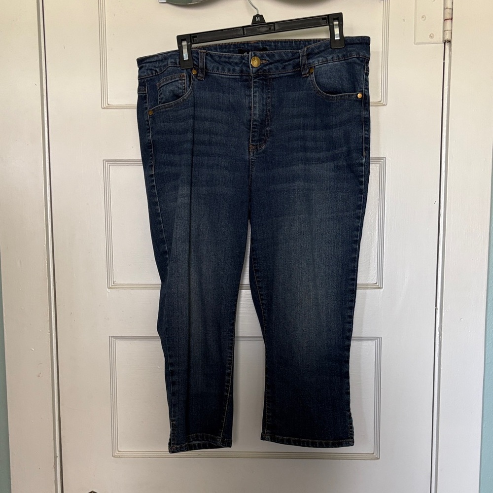 d. jeans Dark Wash Cropped Jeans - Classic Denim Size 14W